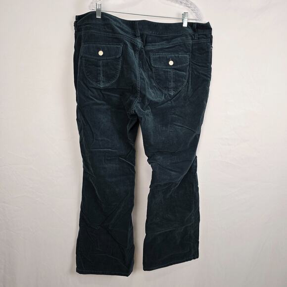 Old Navy Corduroy Pants Women's Plus 22 Forest Green Boot Cut Stretch Low Waist - Picture 2 of 16